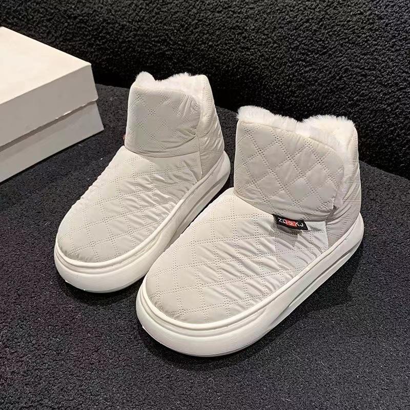 Winter Thickened Cotton Uppers and Bread Shoes Warm Cotton Boots Plus Down New Snow Boots for Women Medium and Short Tube