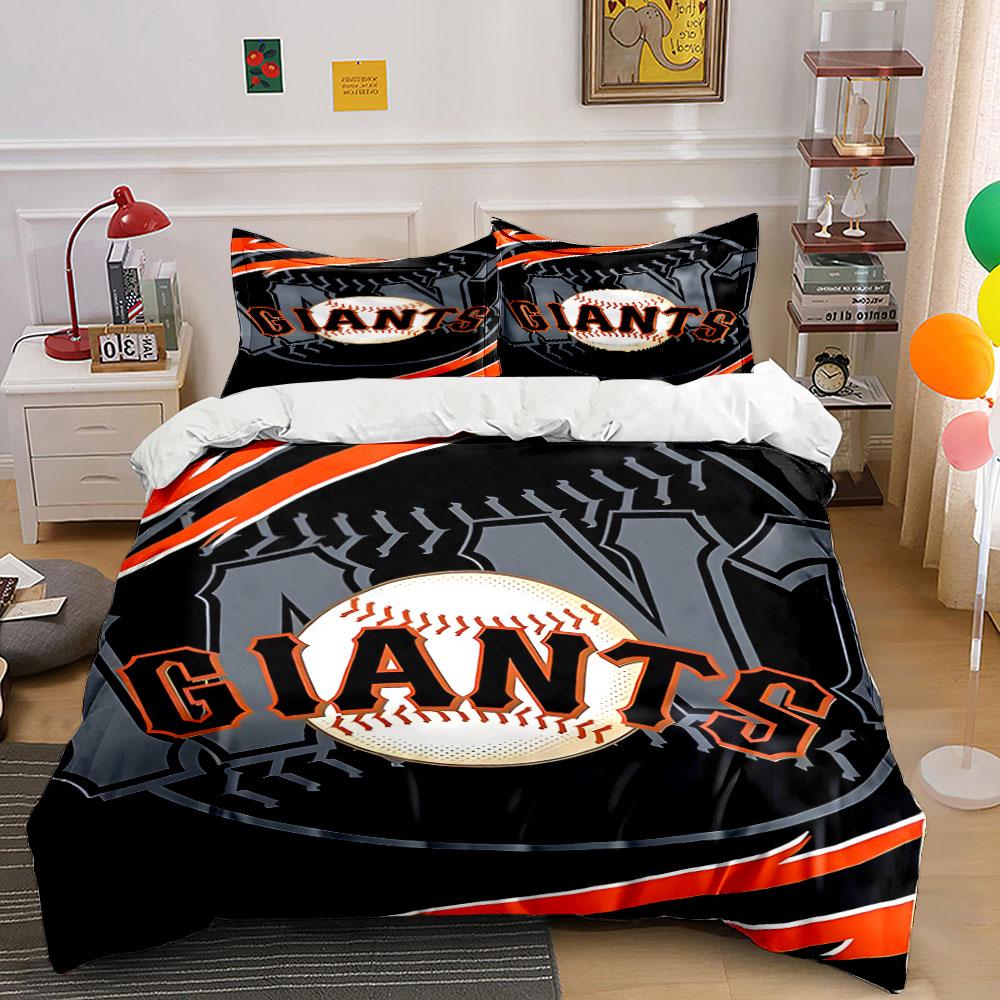 "Baseball Theme with GIANTS Logo Design" Print Bedding Set Duvet Cover Pillowcases (1* Duvet Cover 2* Pillowcases Do Not Include Comforter)