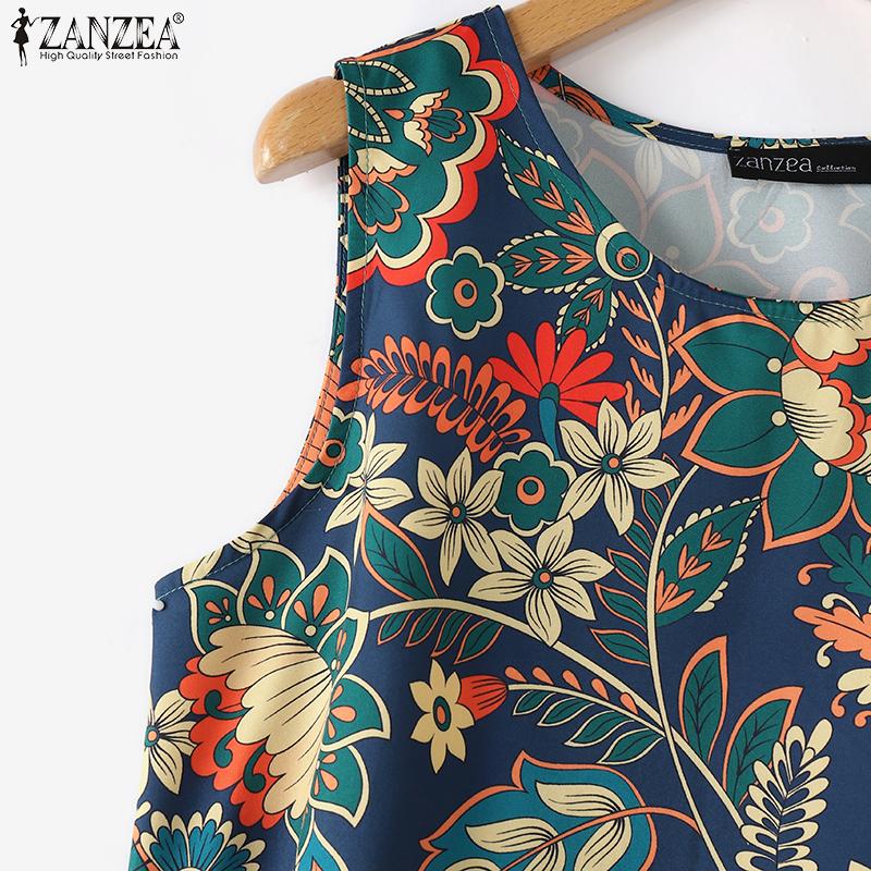 ZANZEA Женские топы и шорты с принтом, повседневные комплекты из двух предметов