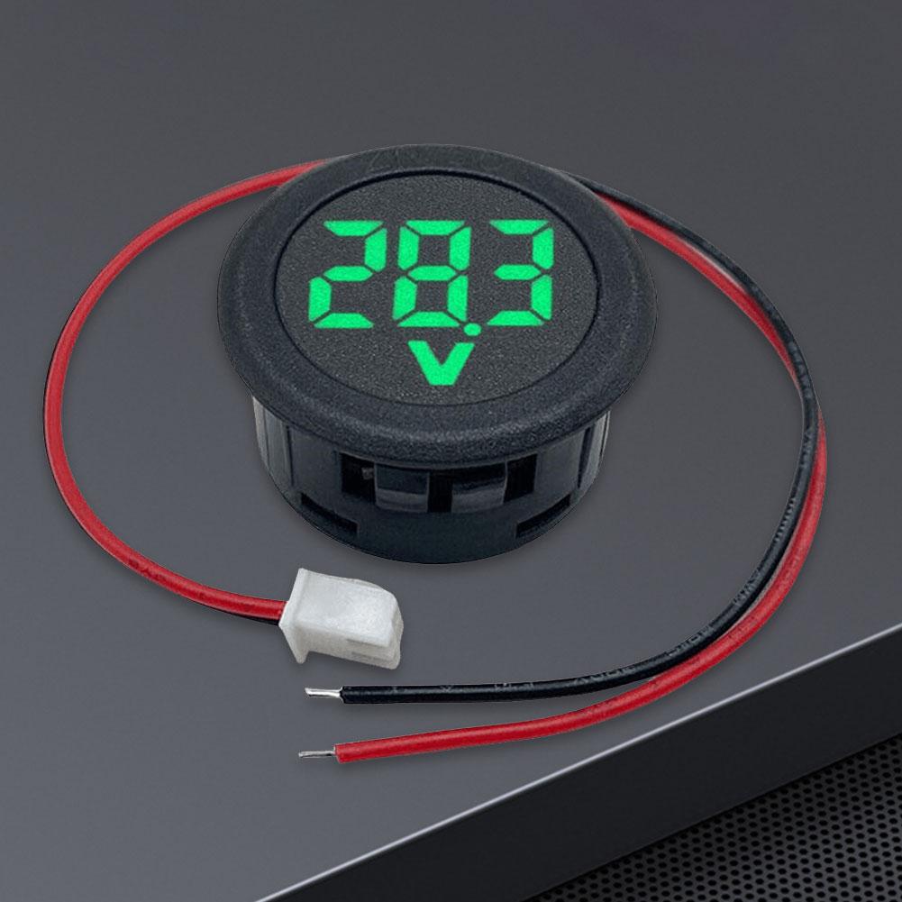 DC 4-100V DC Digital Voltmeter Head Reverse Connection Protection LED Digital Display Round Voltmeter Head Small Volt Test Tool