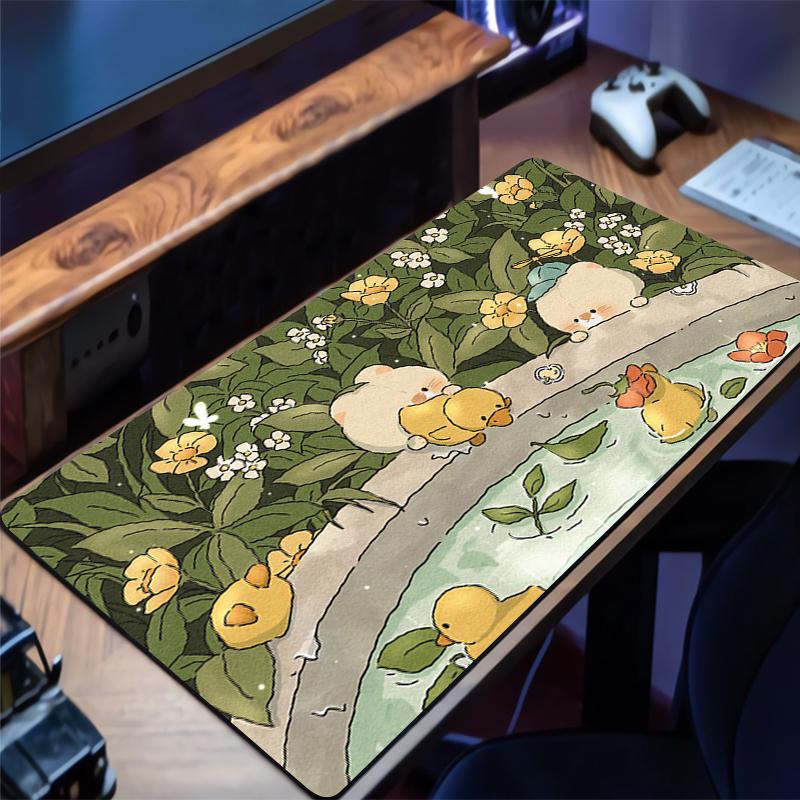 1Pcs Mouse Pad Extended Gaming Mousepad Laptop Cartoon Baby Bear Desktop Mat With Stitched Non-Slip Rubber Base HD Keyboard Pad
