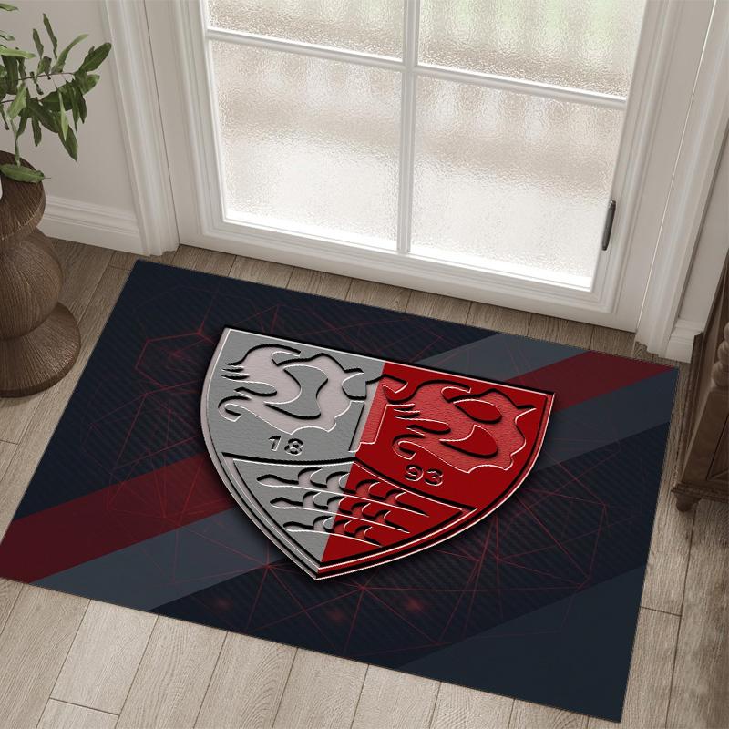 VfB Stuttgart Design Crystal Velvet Carpet Cozy Non?Slip Printed Rug For Bedroom Living Room Entrance