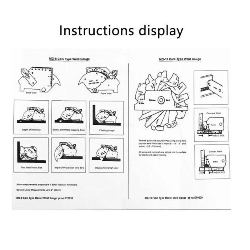 Прецизионные мостовые кулачковые калибры Многофункциональные сварочные калибры Четкая шкала для измерения усиления сварного шва и длины катета