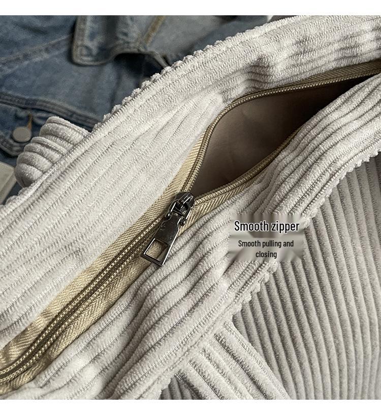 Большая вельветовая сумка-тоут в корейском стиле - Универсальная повседневная студенческая и дорожная сумка через плечо