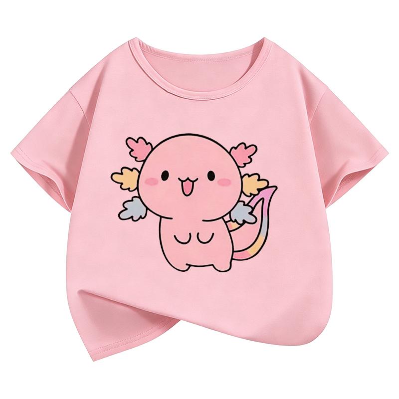 Cute Graphic Kids Tshirts Summer Short Sleeve Tees Cartoon Animal Boys Girls Clothes Kawaii Kitten Tops Y2K Tshirt