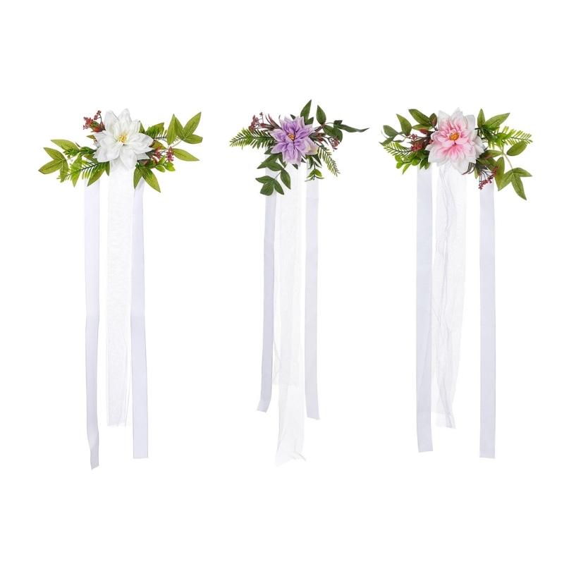 Wedding Ceremony Chair Back Flowers Elegant Wedding Chair Back Flower Embellishment Decorative Flowers for Aisle