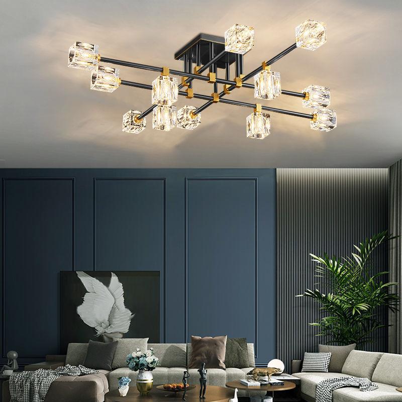 Все медные потолочные светильники для зала, роскошные хрустальные лампы для гостиной, спальни