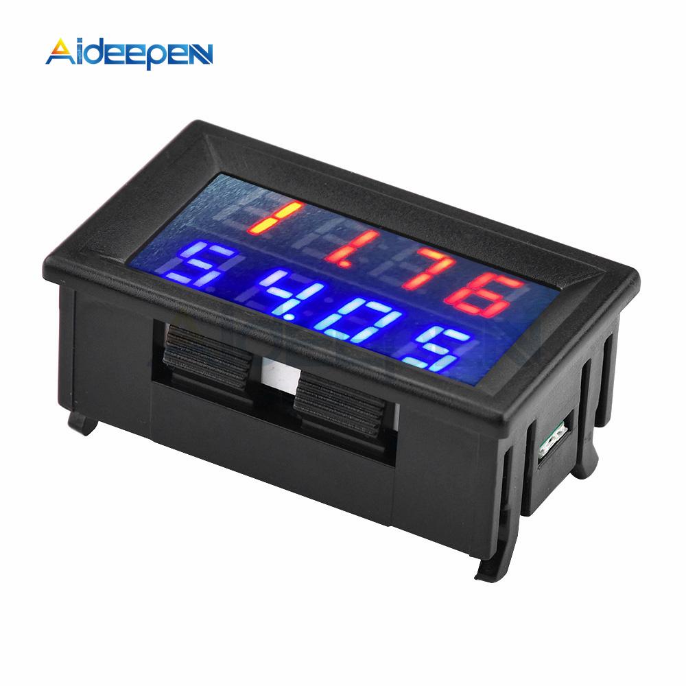 0.28 Red Blue Digital LED Mini Display Module DC0-100V DC0-200V Voltmeter Voltage Tester Panel Meter Gauge for Motorcycle Car