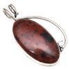 Pendant Mahogany Obsidian Gemstone Gift For Her Silver Jewelry 2"