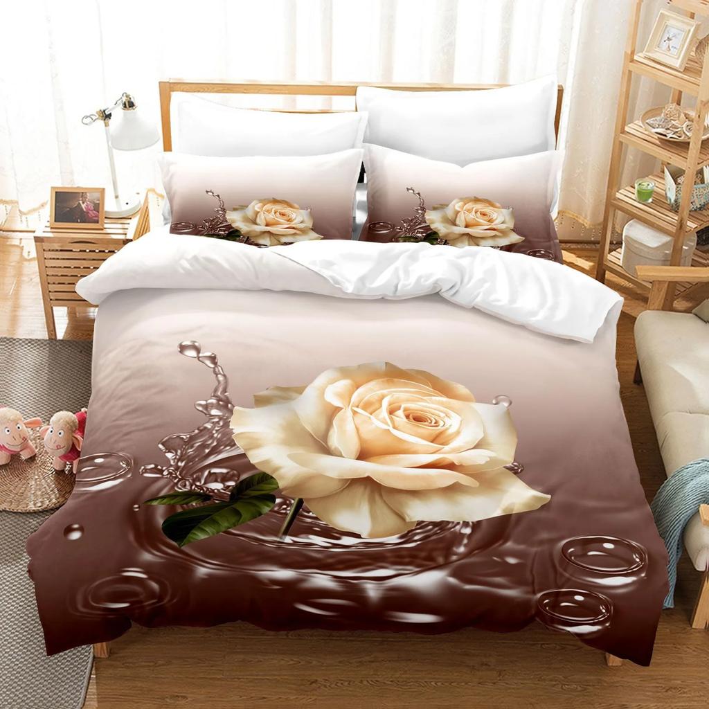 Комплект постельного белья Love Red Rose Housse De Couette с Днем святого Валентина/брак/свадьба, пододеяльник, комплект постельного белья, комплект постельного белья, без простыни