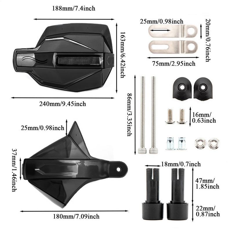 Universal Motorcycle Hand Guard Handguard Shield Windproof Handlebar Protector For ATV Street Riding All-Weather