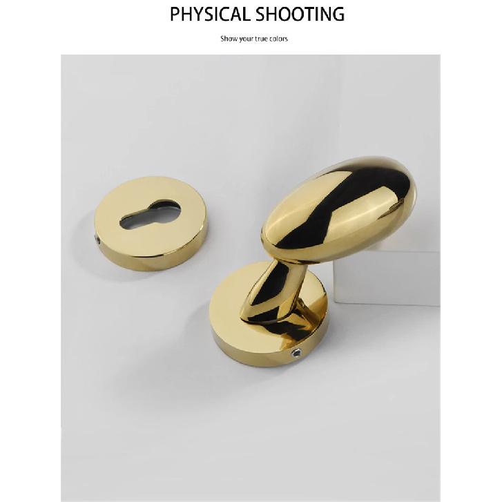 Golden Zinc Alloy Bedroom Door Lock Bathroom Lock Magnetic Suction Mute Room Door Handle Indoor Door Lock Split Door Handle Lock