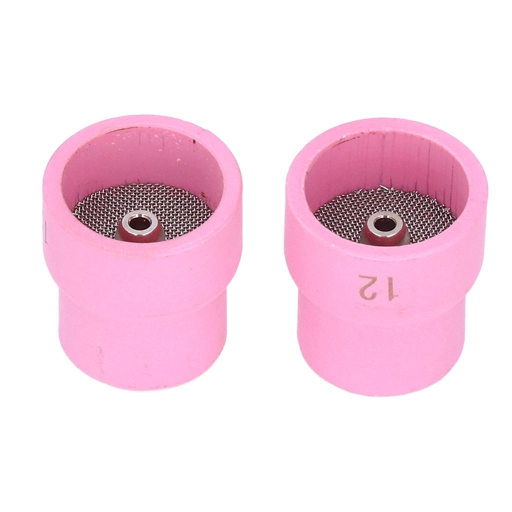 2Pcs TIG Welding Cup 12#/14# Ceramic Nozzle Accessory Set Kit for WP9/17/18/20/25/26(White )