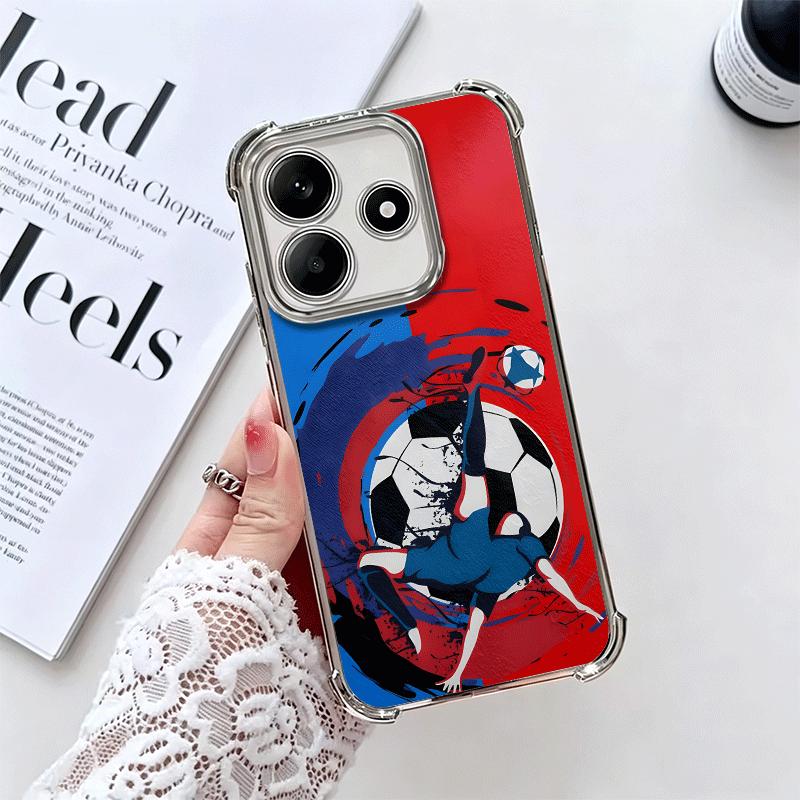 Чехол для телефона с покрытием и дизайном футбольного мяча для Xiaomi Redmi Note 14 15 Pro Plus 13 12 11 11S 11T 10 9S 9 5G, противоударный Airaba
