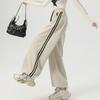 Американские спортивные брюки для женщин весна-осень спортивные брюки повседневные брюки с полосками по бокам широкие брюки с высокой талией