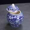 Blue and White Tea Jar General Jars Retro Ceramic Jars Tea Storage Boxes Moisture-proof Storage Can Tea Ceremony Sealed Jars
