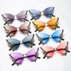 Luxury Diamond Butterfly Sunglasses Women   Vintage Rimless Oversized Sun Glasses Ladies Eyewear