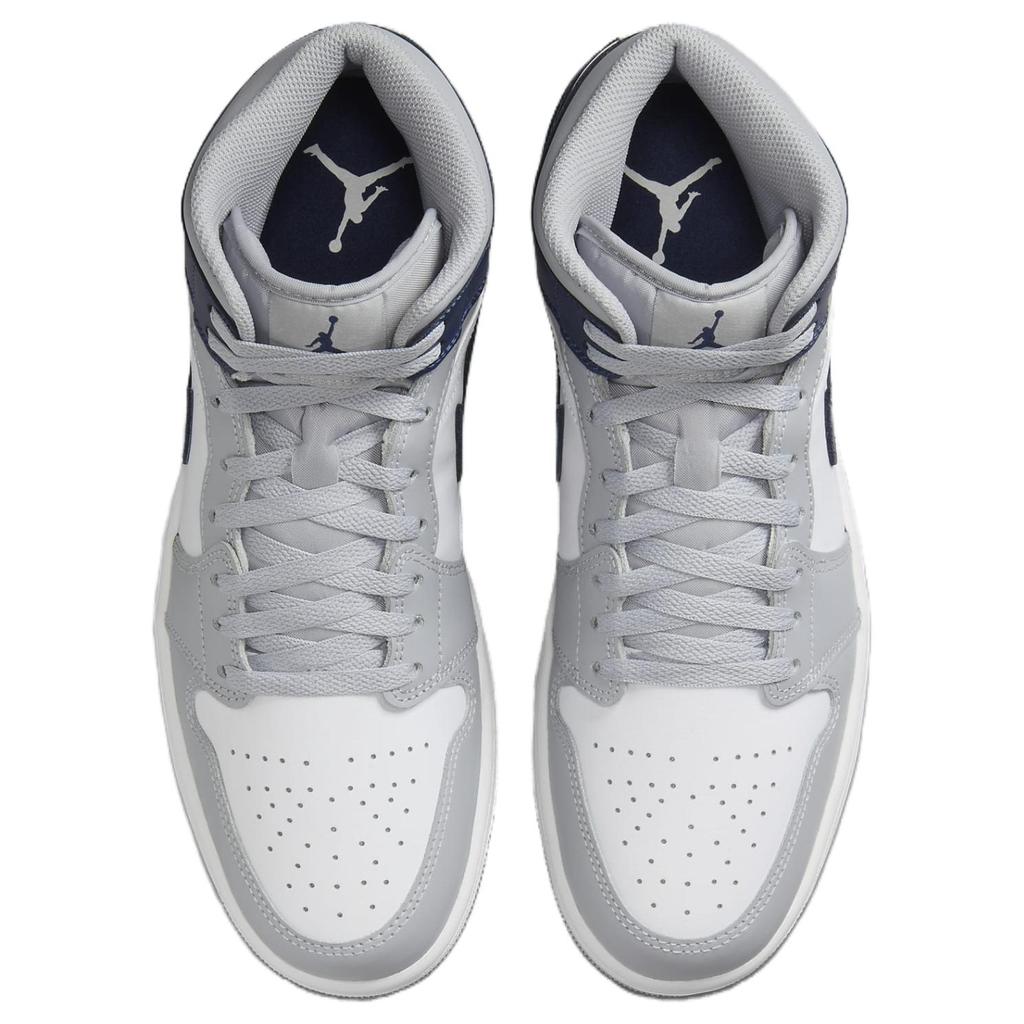 Air Jordan 1 Mid Wolf Grey Midnight Navy Мужские кроссовки белые DQ8426-104