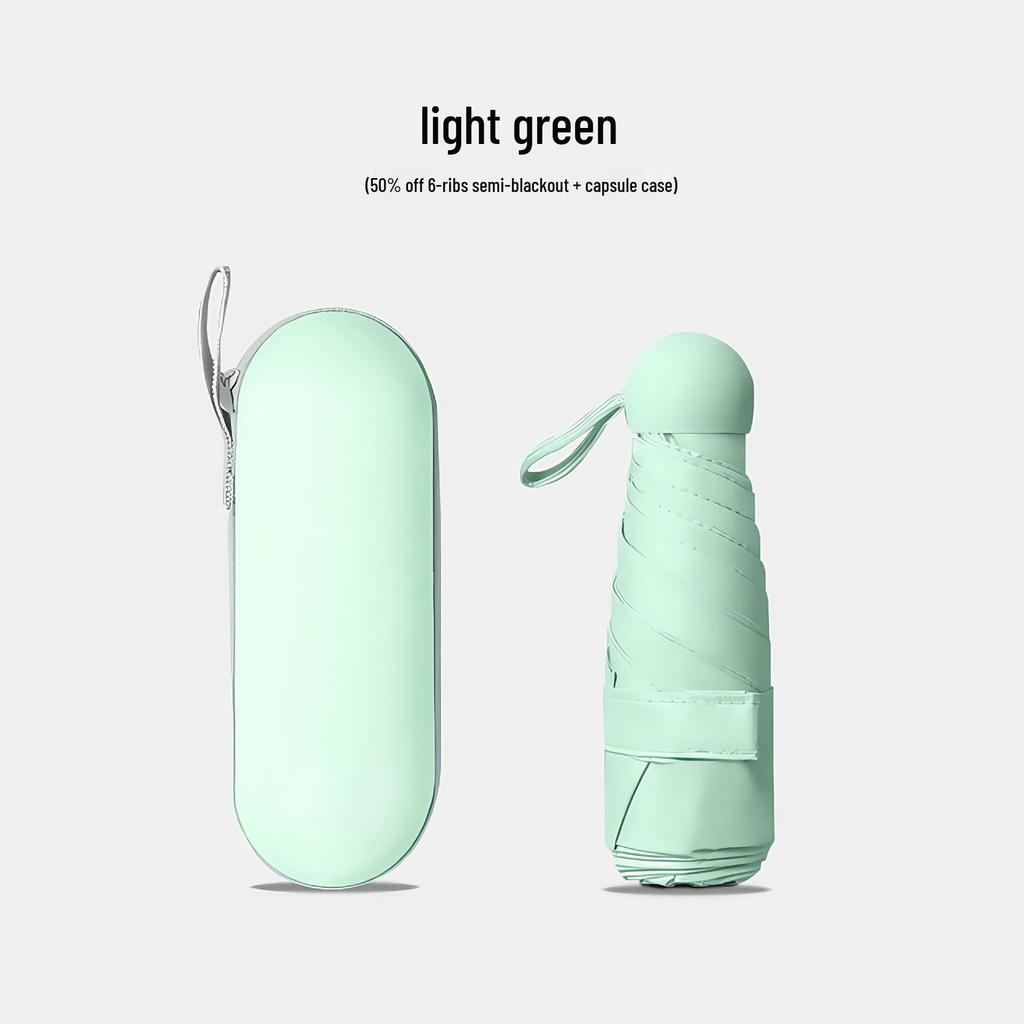 Компактный складной зонт с защитой от УФ-лучей и черной подкладкой