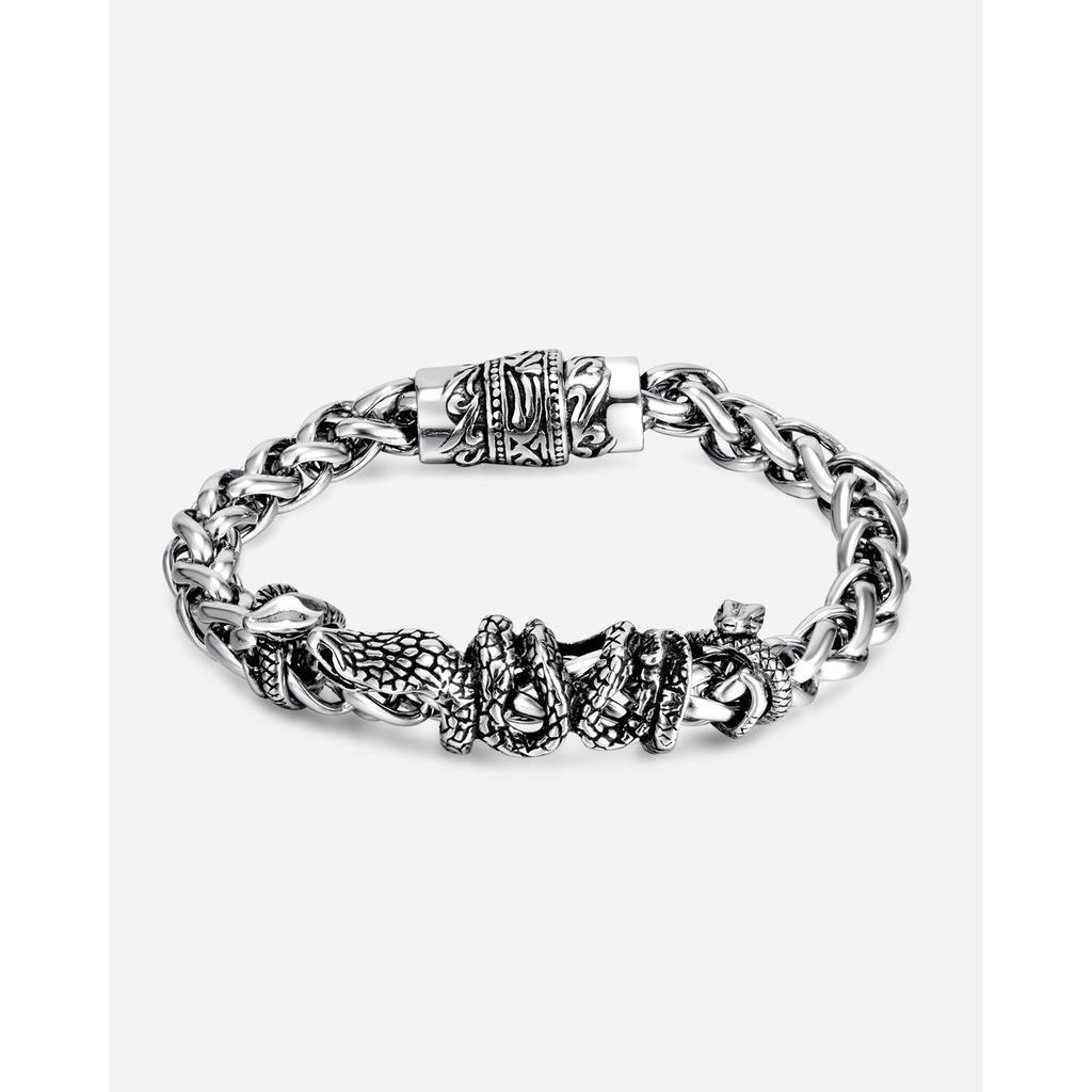 Модный мужской браслет из литой титановой стали, персонализированный хипстерский толстый браслет-змея из нержавеющей стали в стиле хип-хоп