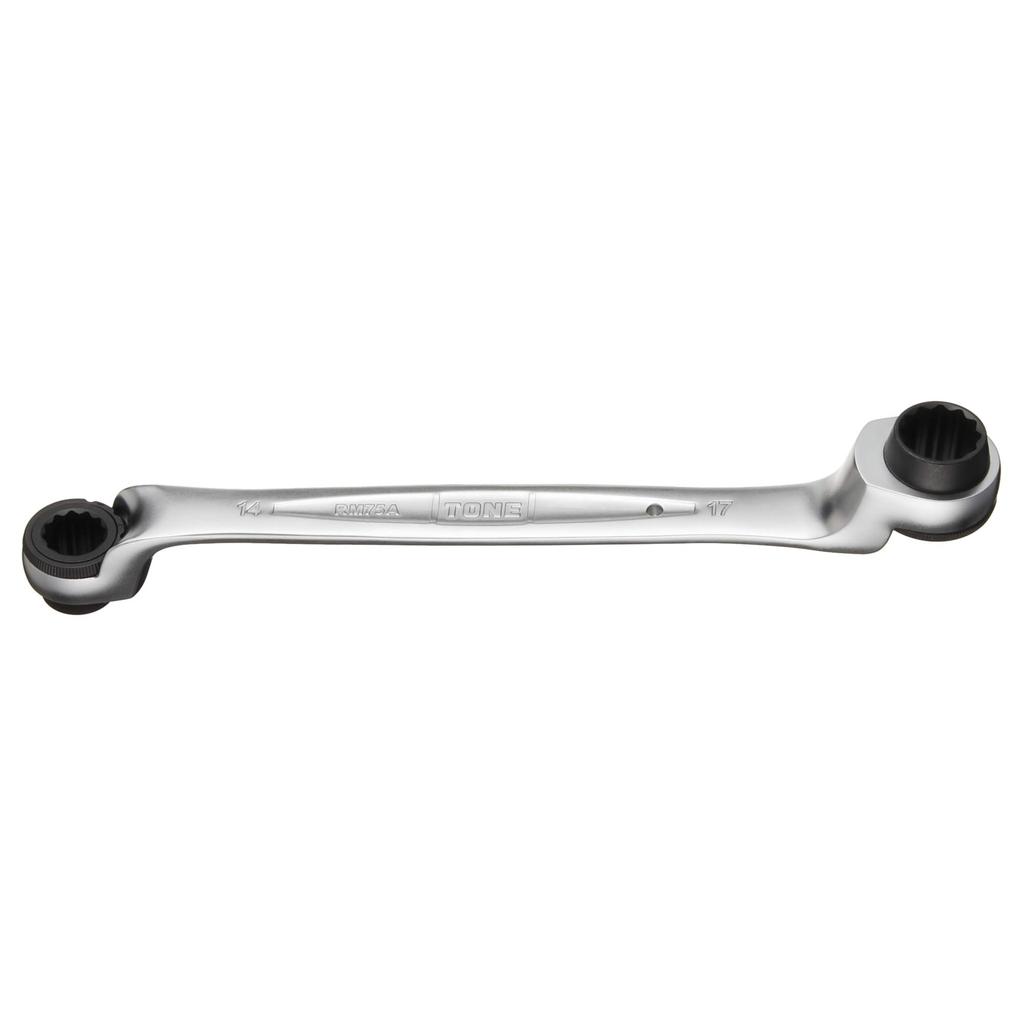 TONE 75 Degree Double Ended Ratchet Box Wrench Hole Width Across Flats 14 X 17 Mm (deep Type) RM75A-1417
