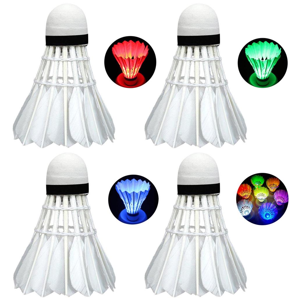 4pcs LED Badminton Shuttlecocks Badminton with Light Suitable for Outdoor and Indoor Sports