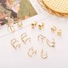 5/7/12PCS Ear Cuff Gold Color Leaves Non-Piercing Ear Clips Fake Cartilage Earrings Clip Earrings For Women Men Wholesale Jewelry