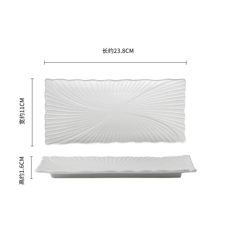 Чисто белая нестандартная керамическая длинная барная тарелка суши димсам блюдо молекулярная кухня демонстрационная тарелка ресторан креативная посуда