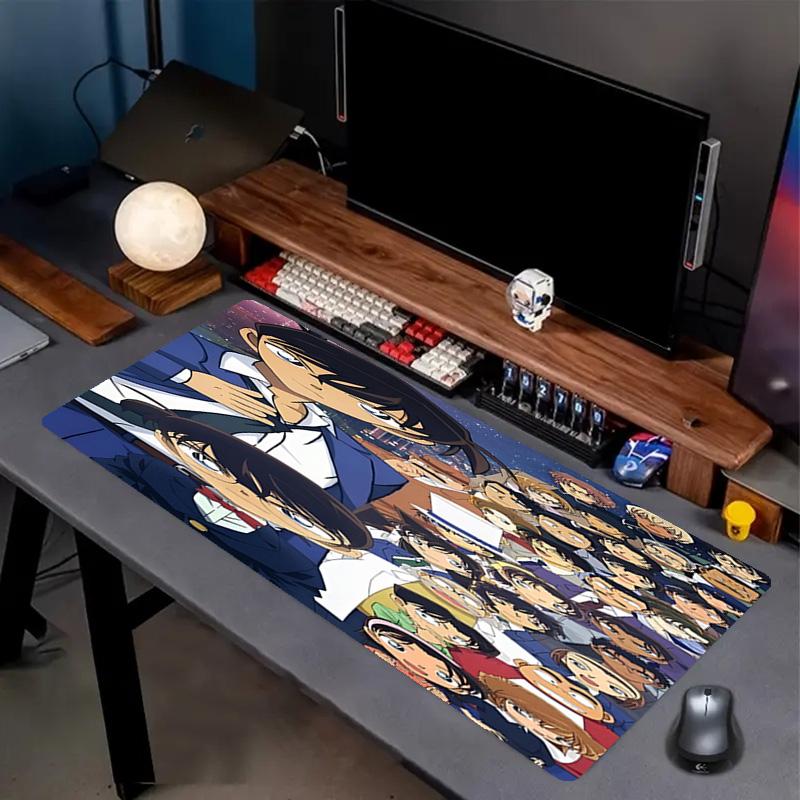 Detective Conan Print Mouse Pad, Anti‑Slip Desktop keyboard Mat, for PC Laptop Gaming Working Daily Use, Cool Festival Surprise Gift