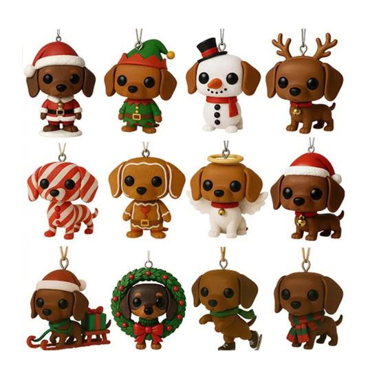 2025 Рождественский адвент-календарь Такса 24 дня Акриловое украшение на собачью тематику Обратный отсчет Уникальный подарок