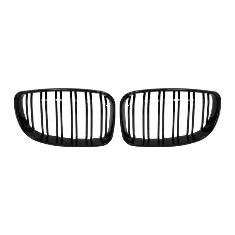 Для BMW E81 E87 E82 E88 128I 130I 135I автомобильный передний бампер Решетка для почек Гоночные грили Решетки Глянцевый черный Гриль с двумя планками 07-11