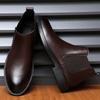 Fashion New Mens Leather Casual Shoes Fashion Low Top Pointed Toe Business Chelsea Boots Men Luxury Brand Ankle Boots Formal Shoes 2025