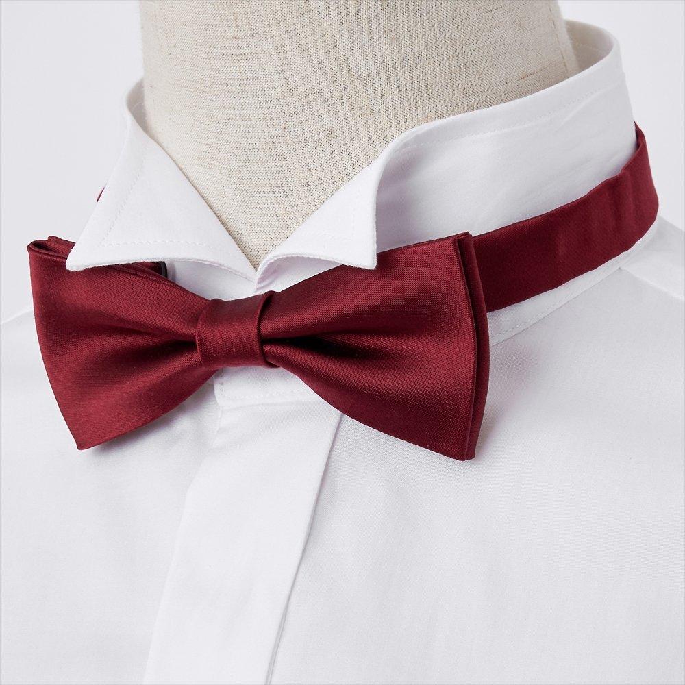 Ogier Bow Silk Solid Сделано в винно-красном галстуке, 100% сатин, цвет, Япония, формальный, свадьба, банкет, афтепати, вечеринка, повседневный,