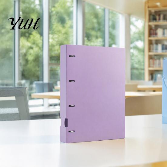 Smooth Page Turning Binder 4-Hole Document Folder/A4 File Bag, Durable PP Portable Storage Notebook Production Folder Folder, Macaron Colors