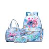 New Stitch School Backpack Set 3-Piece Waterproof Bookbag Printed Outdoor Travel
