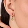 2 Carat Olive Green Peridot Halo Pear Shape Teardrop Huggie Earling for Classic Cocktail Wedding Latch Hinged Back Hinged Back 14K Yellow Gold Plated