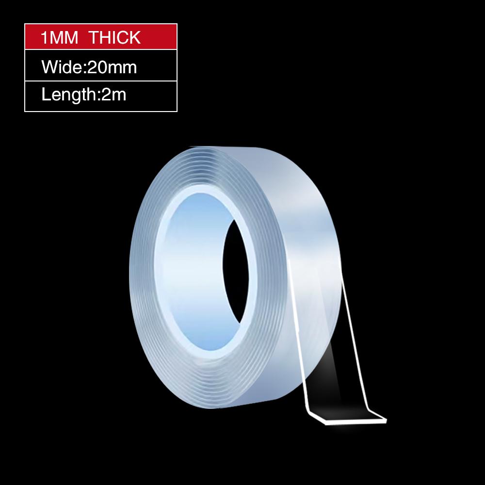 Car Nano Double Sided Tape Transparent Adhesive Strips Strong Sticky Fix Traceless Reusable Waterproof Decoration Tape