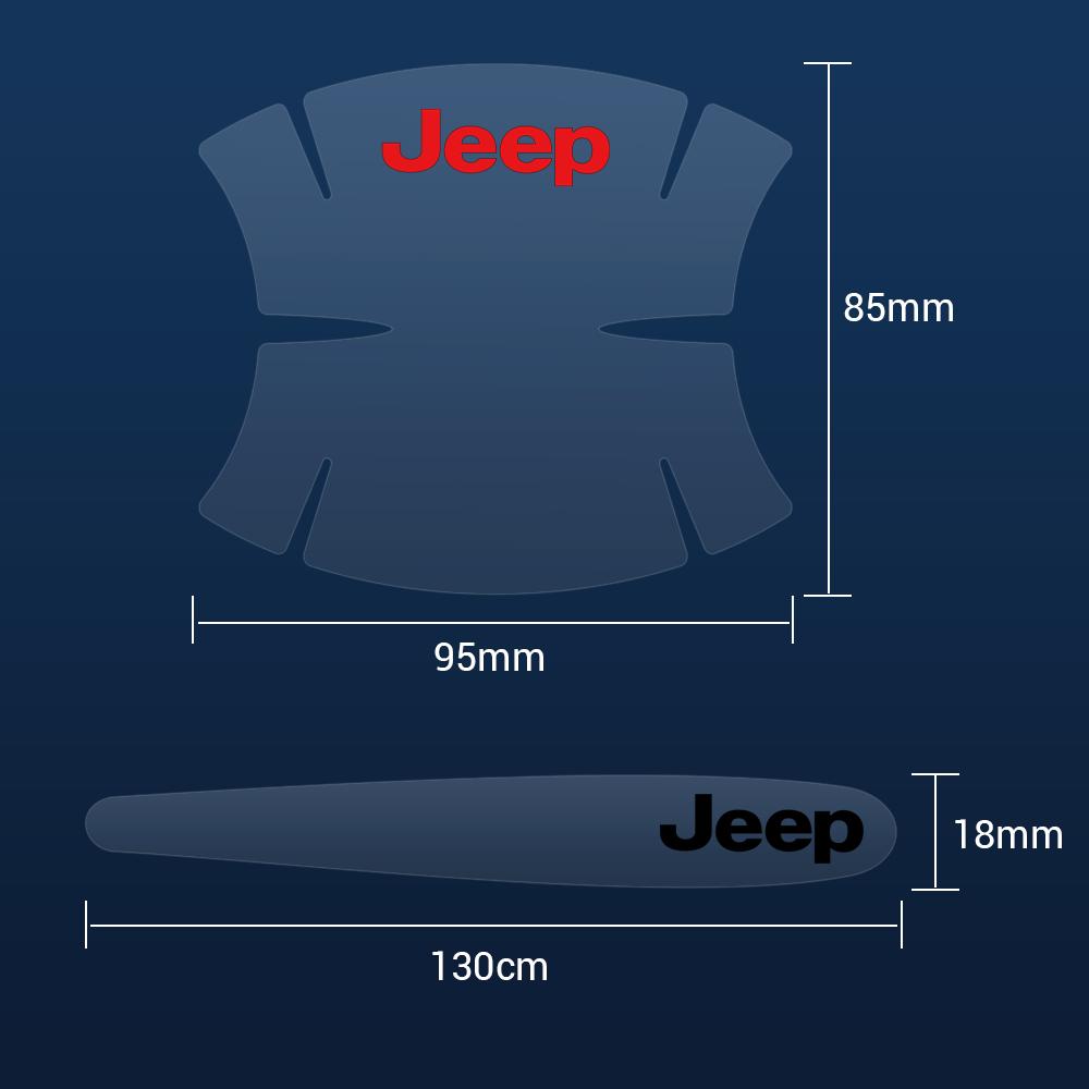 8pcs Car Door Handle Stickers Transparent Protector Film For Jeep Renegade Compass Wrangler JK Patriot Grand Cherokee Rubicon AKS1