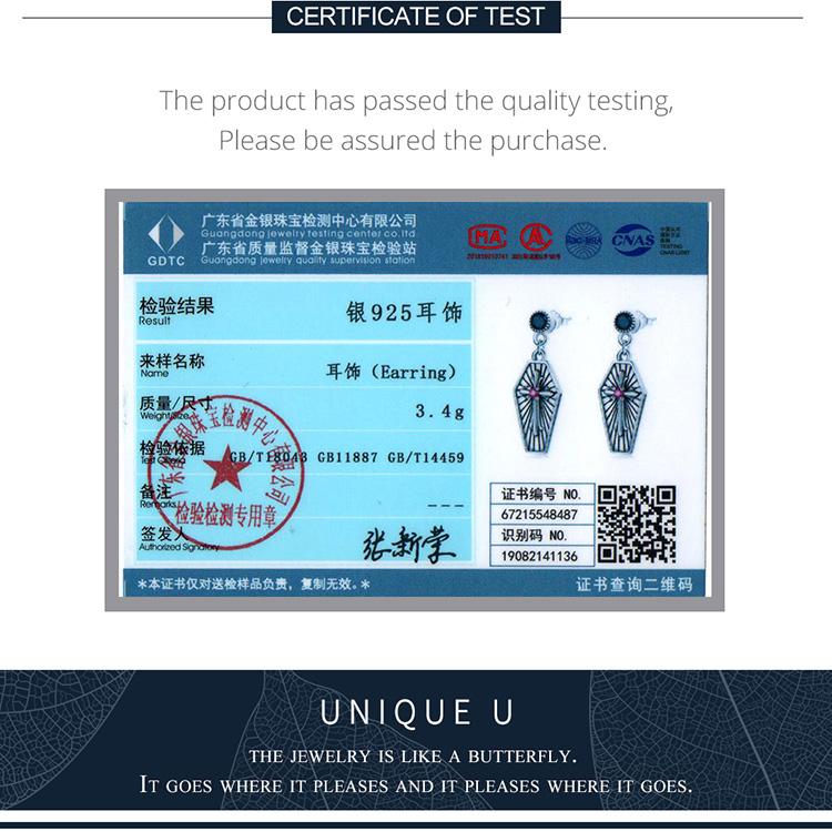 Женские серьги BAMOER из стерлингового серебра 925 пробы, изысканные оригинальные шестиугольные серьги с тиснением креста, ювелирные изделия