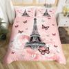 Eiffel Tower Duvet Cover Twin Full Queen King 3 Pcs Romantic Theme Bedding Set For Couple Adult Butterfly Print Comforter Cover