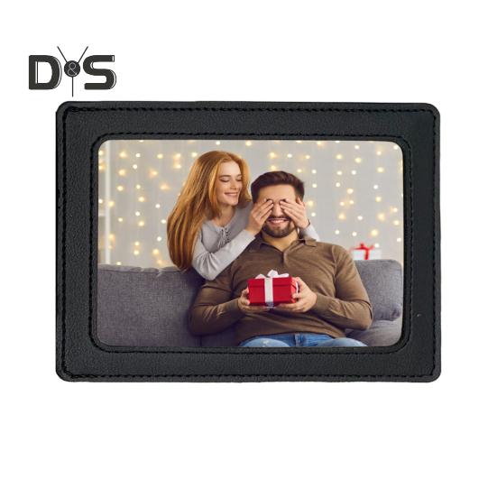 Car Picture Frame Faux Leather Vehicle Sun Visor Photo Holder for Car Display Your Photographs Both Vertically And Horizontally