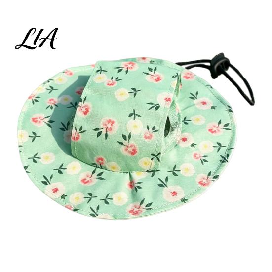 Adjustable Pet Headwear Cat Beach Hat, Summer Cap with Ear Holes, Hat for Outdoor Activities Sun Small Dogs Cats Protection