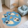 Pug pattern round rug,Carpet Rug for Living Room Bedroom Sofa Playroom Decor,Non-slip Floor Mat,Holiday Gifts and Birthday Gifts