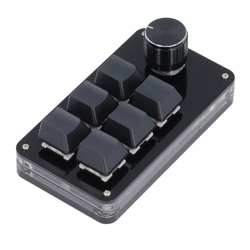 Macro Mechanical Gaming Keyboard 6 Keys 1 Knob Programming Macro Pad for Laptop Computers