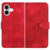 For iPhone 17 Leather Case with Wrist Strap Diamond Imprint Wallet Phone Cover