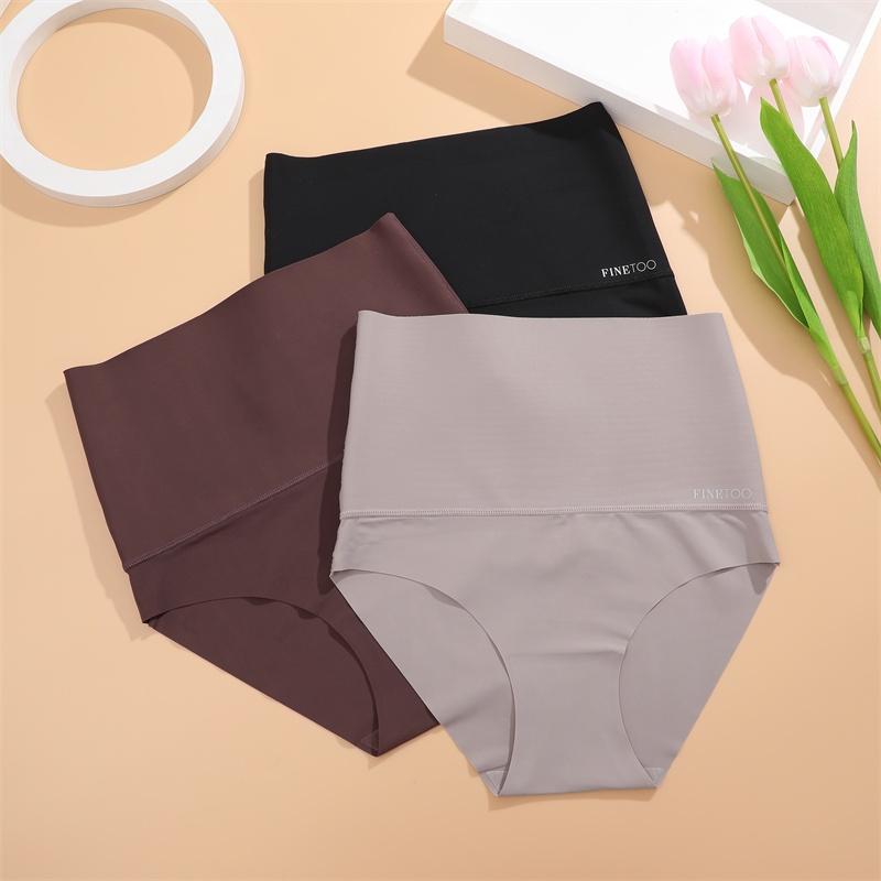 FINETOO Бесшовные трусики для женщин с высокой талией, антибактериальное нижнее белье, корректирующее белье, трусики