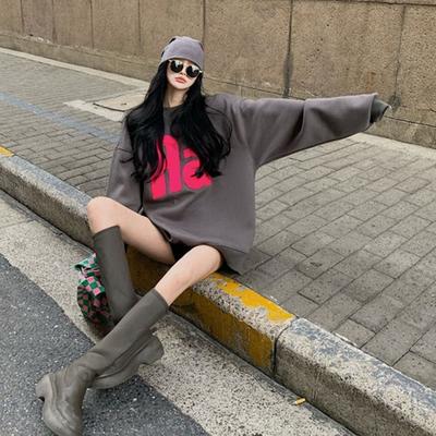 Куртка-свитер для женщин на осень и зиму, новый нишевый дизайн, свободный ленивый низ