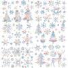 WATINC Winter Snowflakes Rainbow Window Clings - 47Pc Snowmen Tree Anti-Collision Holiday Window Decals to Save Birds, Reble Non-Adhesive Stickers