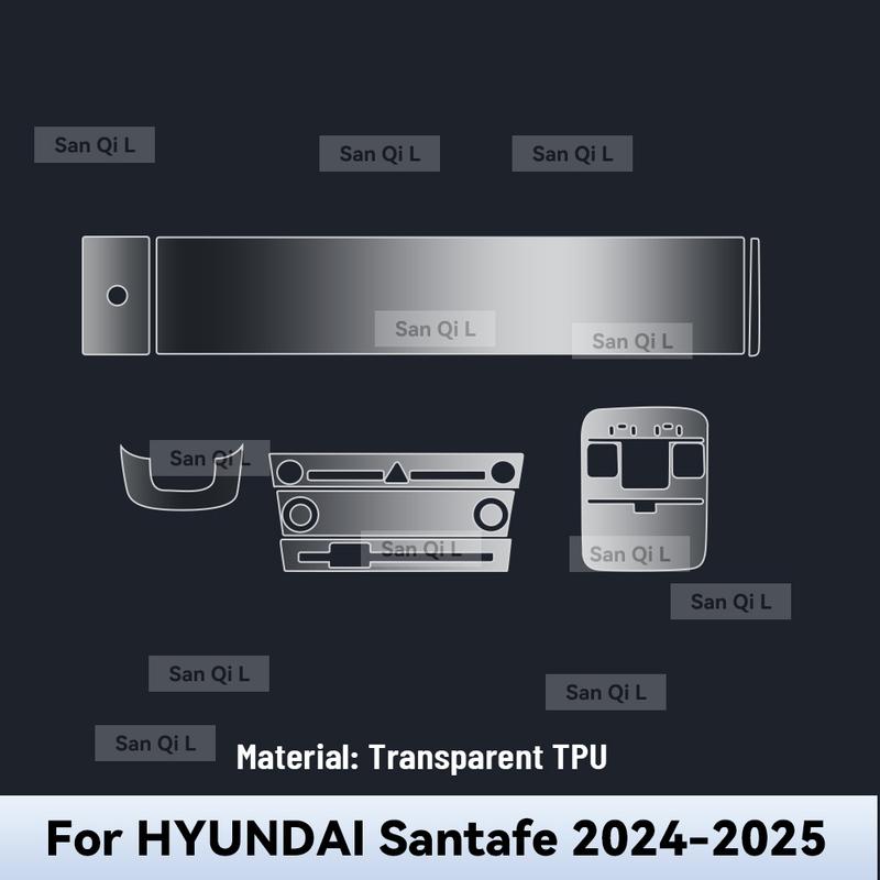 Прозрачный ТПУ для HYUNDAI SANTAFE 2024 2025 Центральная консоль автомобиля Медиа-панель Навигация Защита от царапин Внутренняя пленка