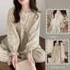Women Plus Size Pajamas Garden Style Student Homewear Two-Piece Korean Version of The Bow Can Be Worn Outside Long-Sleeved Women